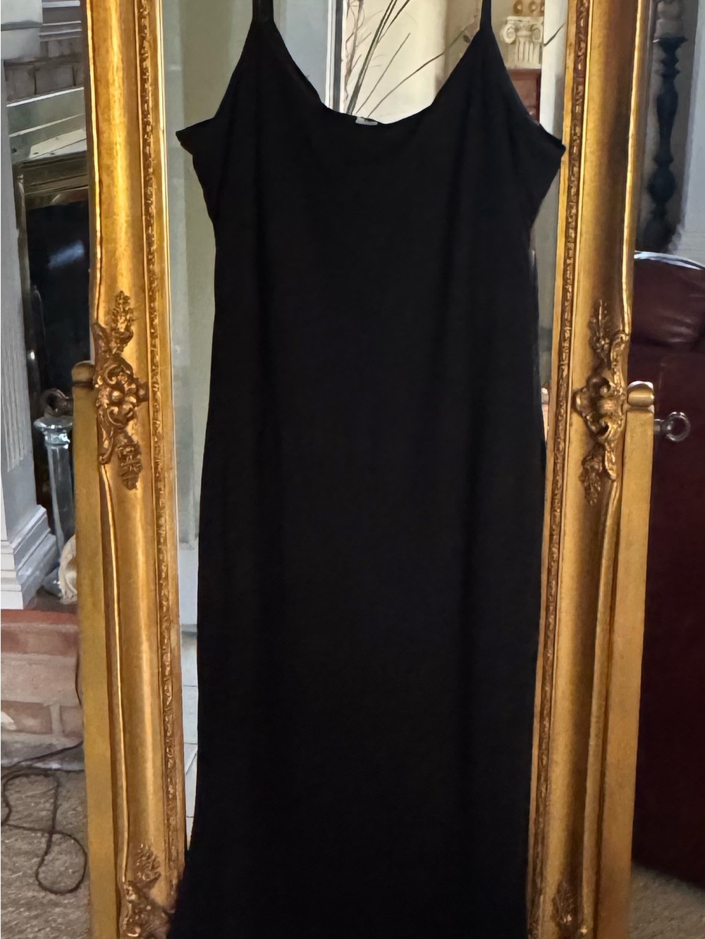 Popilush Shapewear Classic Black Ribbed Slip Dress